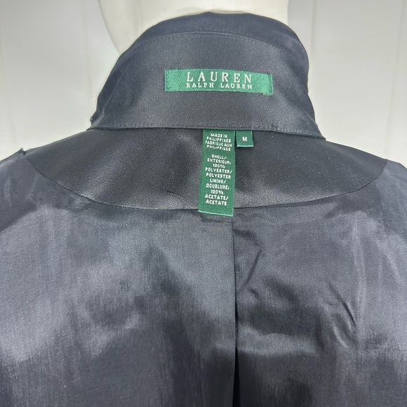 Lauren Ralph Lauren Short Trench Double Breasted Sz M w Belt - Picture 8 of 12